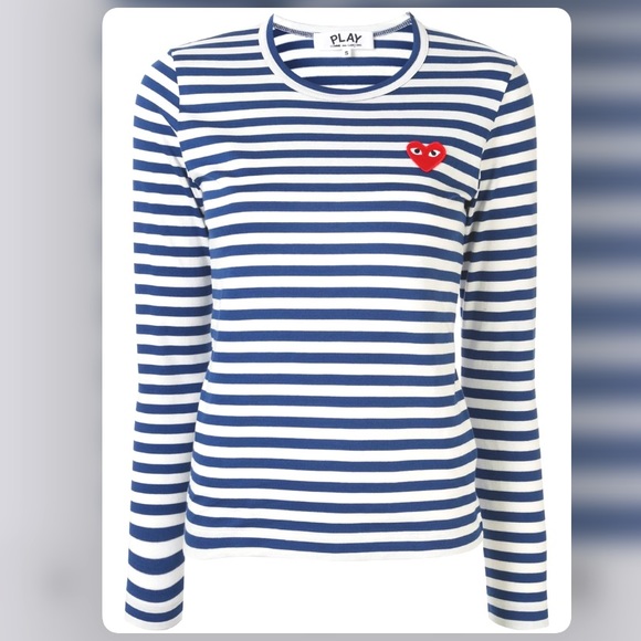 Comme des Garcons PLAY Tops - 🥂HP🍾 COMME DES GARÇONS blue & white striped top